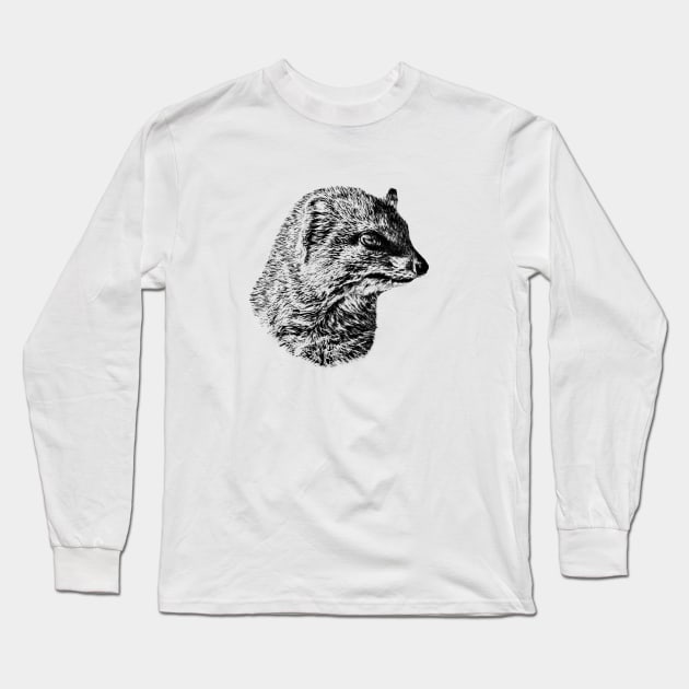 Mongoose portrait Long Sleeve T-Shirt by Guardi